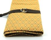 SHORT Knitting Needle Case Organizer - Acorn Chain - 24 brown pockets