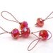 Knitting Stitch Markers SnagLess - Set of 5 - Red Crystals and Silver