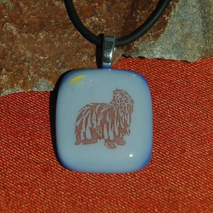 Bergamasco Sheepdog Glass Necklace