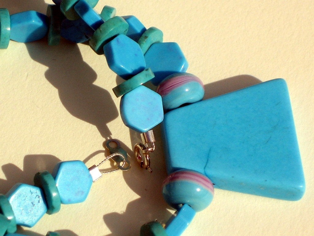 Hexagon Turquiose Necklace