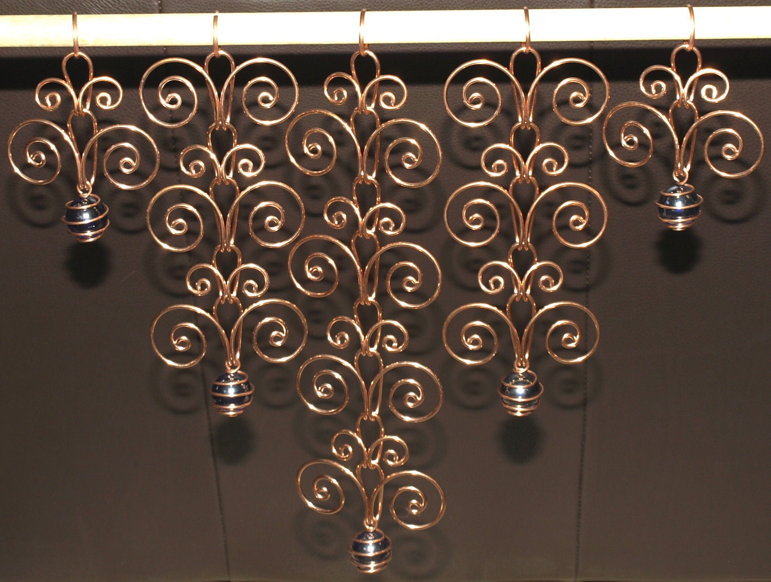 Solid Copper Valance Sun Catcher Swirl Handcrafted Indoor Outdoor