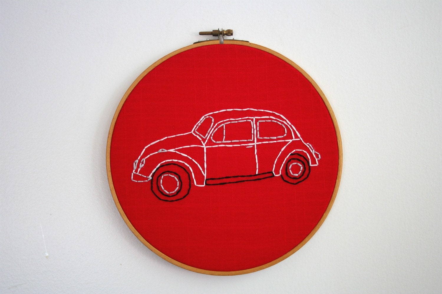 Hand Embroidery Hoop - Beetle Bug - SALE