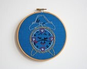 Hand Embroidery Hoop - Amorous Alarm Clock - CLEARANCE