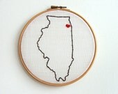 Custom Order Embroidery - My Heart Belongs in...