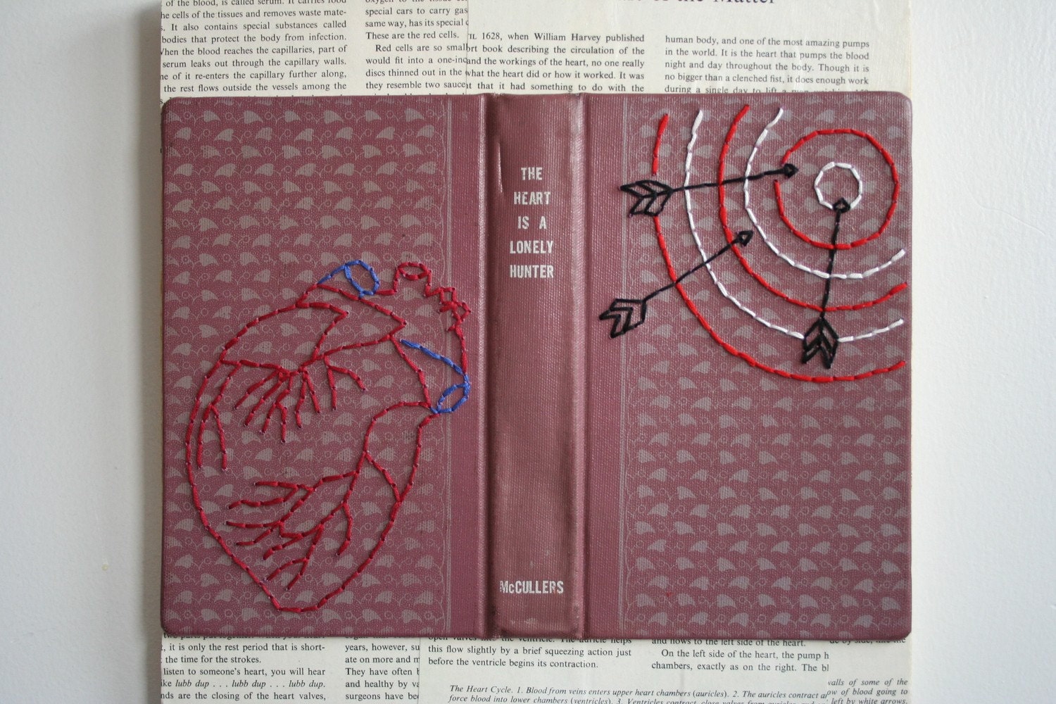 Hand Embroidered Art - The Heart is a Lonely Hunter RESERVED