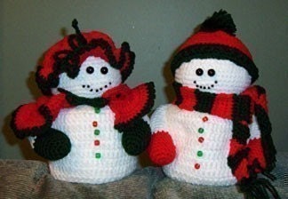 Crochet Pattern, Mr and Mrs Snowman