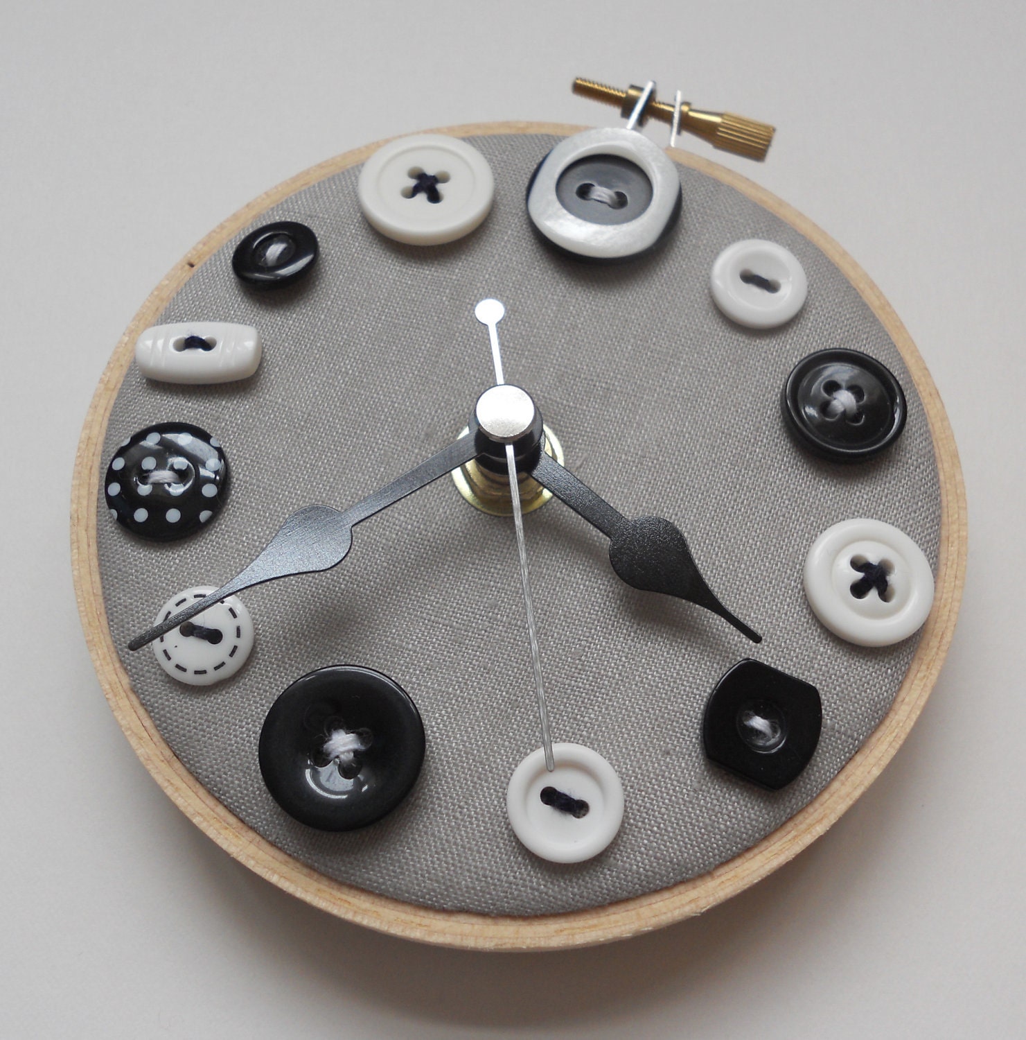 Monochrome Mini Button Wall Clock