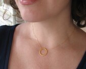 Golden Possibilities Necklace Gold Vermeil Circle Delicate Classic Handmade Jewelry