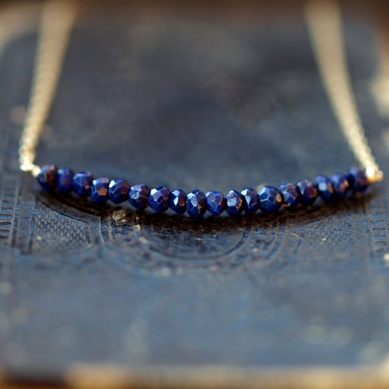 Lapis Lazuli Tigris Necklace Lapis Lazuli Gemstone Gold Handmade Jewelry