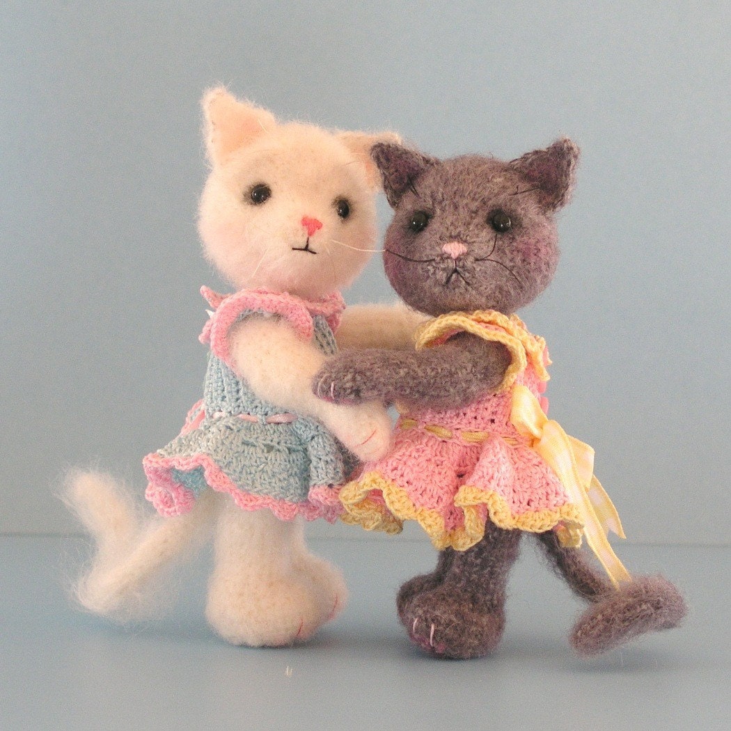 Cat Doll With Dress, Crochet Pattern, How to Crochet A Mohair Cat, Instant Download
