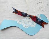 Shabby chic baby blue bird wall decor