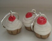Cupcake set of 3 knitting or crochet stitch markers sprinkles, chocolate or vanilla 