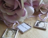 Custom WEDDING CHARM photo memory soldered glass personalized charms reversible with your 2 pictures or images