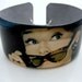 Audrey Hepburn INCOGNITO Resin art cuff bangle bracelet Vintage photo