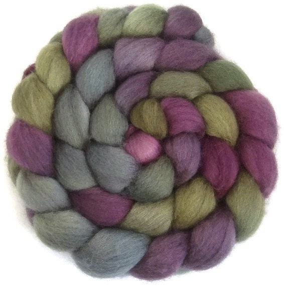 Handpainted BFL Wool Roving - 4 oz. ENCHANTED - Spinning Fiber