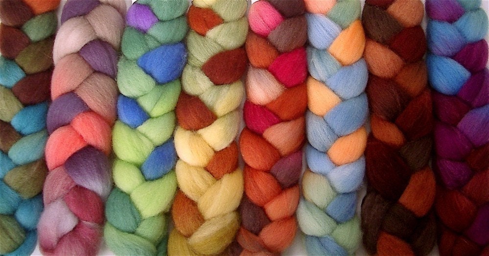 SAMPLE BOX SURPRISE Hand Painted Merino Wool Rovings