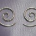 Spiral Earrings 16 guage, Sterling Silver. (3,s)