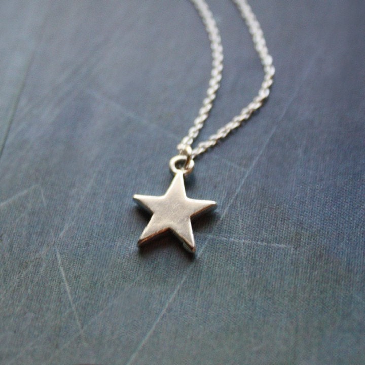 Sterling Star necklace - silver star charm, star necklace, sterling silver necklace, unisex necklace,