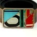 Grafitti Belt Buckle vintage metal license plate mosaic