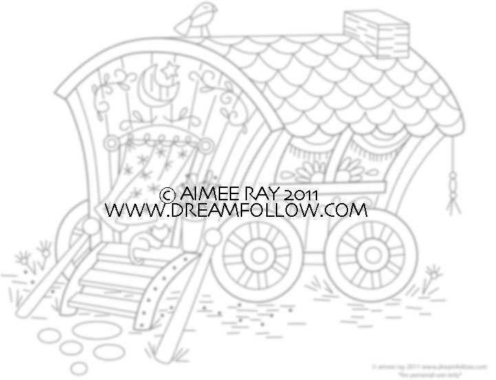 Gypsy Wagon Embroidery Pattern PDF
