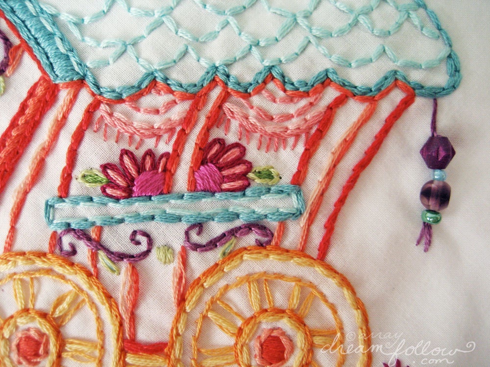 Gypsy Wagon Embroidery Pattern PDF