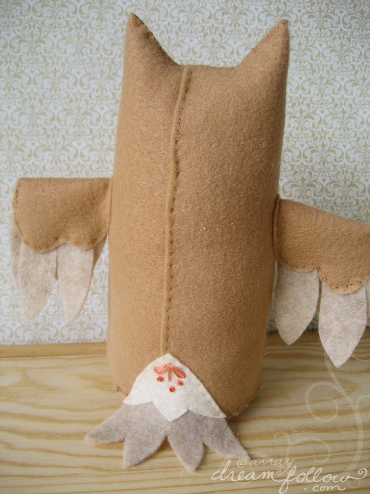 Olga One of a Kind embroidered Owl Plush