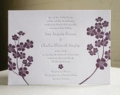 Violets Letterpress Wedding Invitation Suite (100)