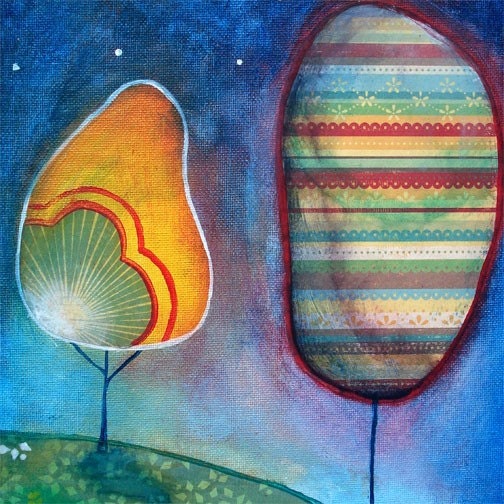 Mixed Media Celestial Reproduction Art Print Space Wall Art
