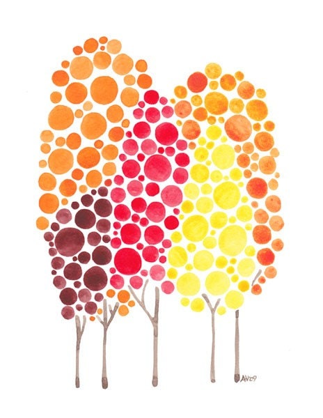 Watercolour Art Print Autumnal