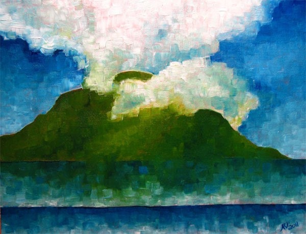 Sale Mountain Mist Original Oil Painting on Canvas Board