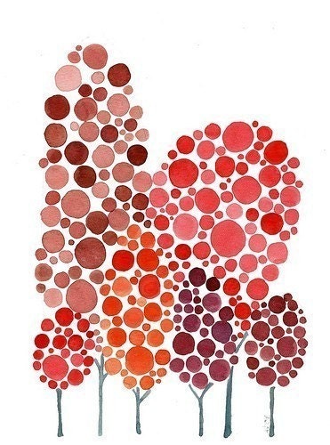 Personalized Family Tree Forest Watercolor Painting Custom Just For You
