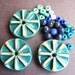Blue Bursts Stoneware clay beads and coordinating beads set