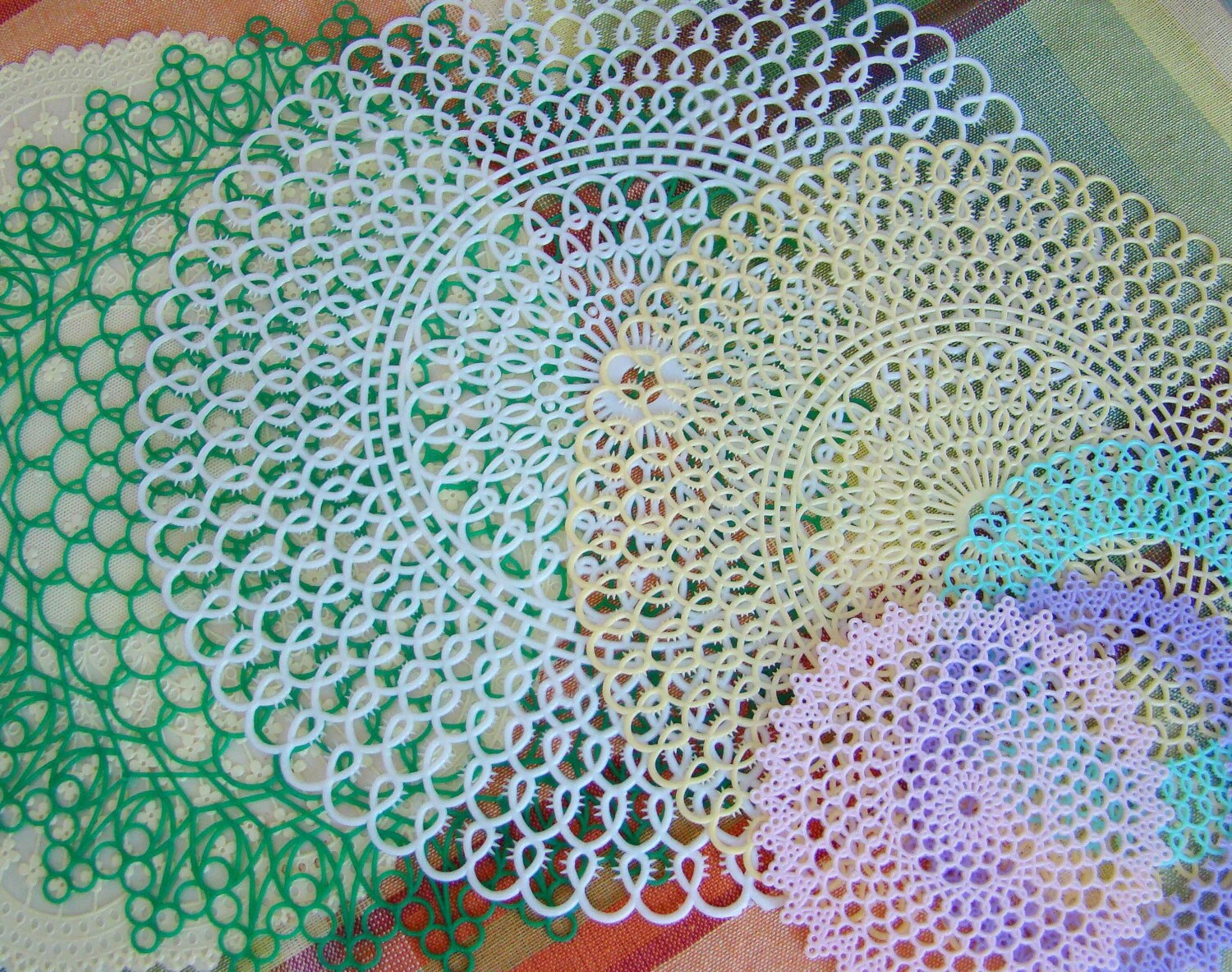 Vintage plastic doilies by artsymama on Etsy