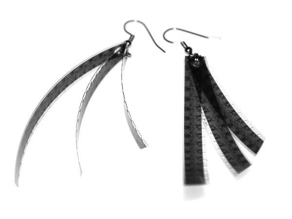 earrings . 8 mm movie . recycled vintage film . black and white . 1940's . LIMITED EDITION