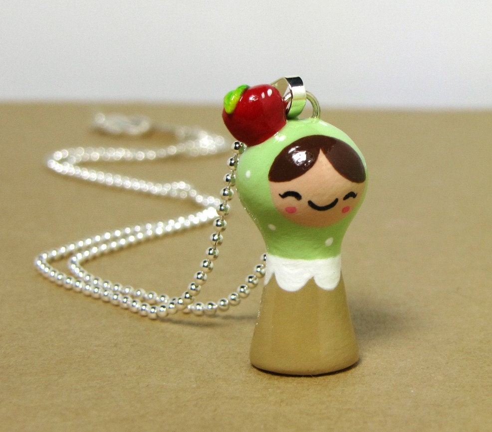Red Apple Plini Doll Necklace