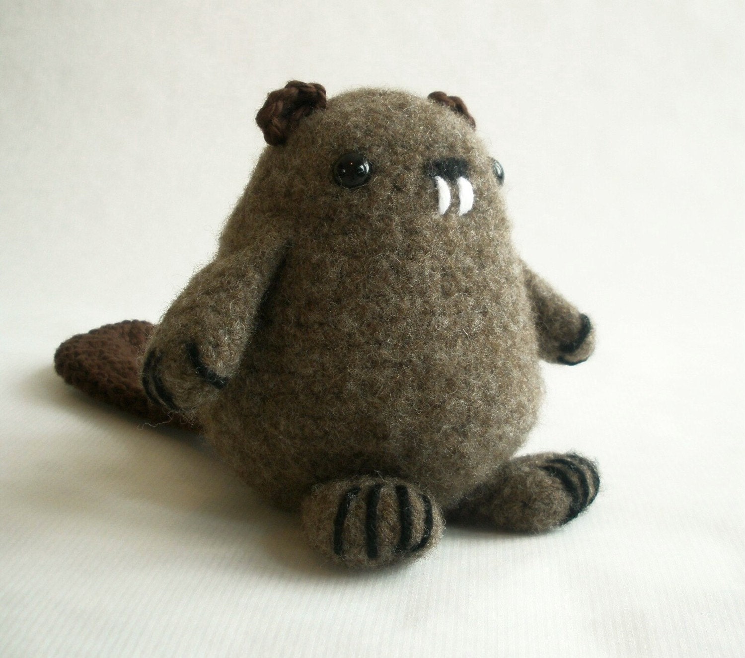 Felted Wool Beaver Plush Toy
