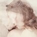 The Nymph Emerging - FREE SHIPPING - Print Cicada Bug Double Exposure Cream White Pink Brown Girl Face Profile Surreal Portrait Two Faces