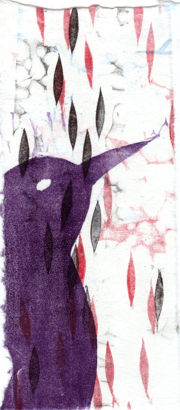 Rain Bird - Original woodcut print, matted and ready to frame