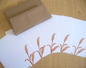 Wheat - Handmade Flat Note Stationery - Set of 5