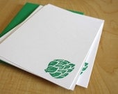 Artichoke - Handmade Flat Note Stationery - Set of 6