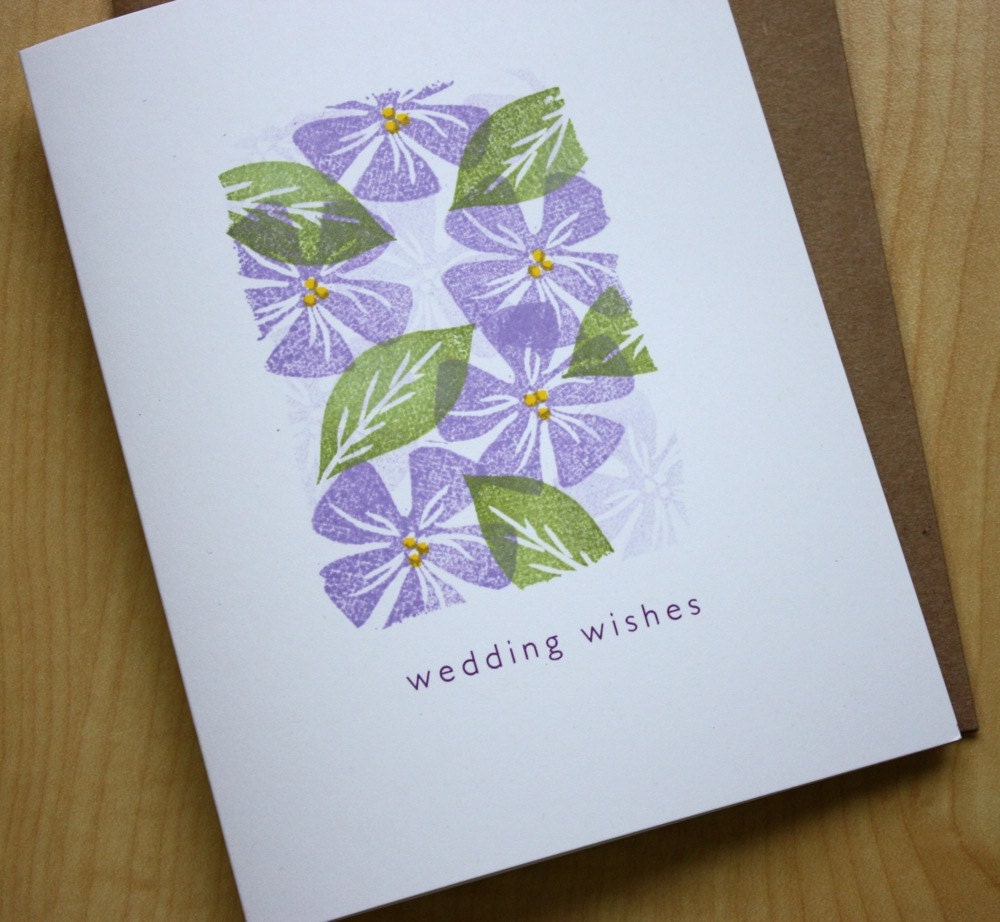 Wedding Wishes - Vinca Vine - Handmade Greeting Card - Mosaic Note Series