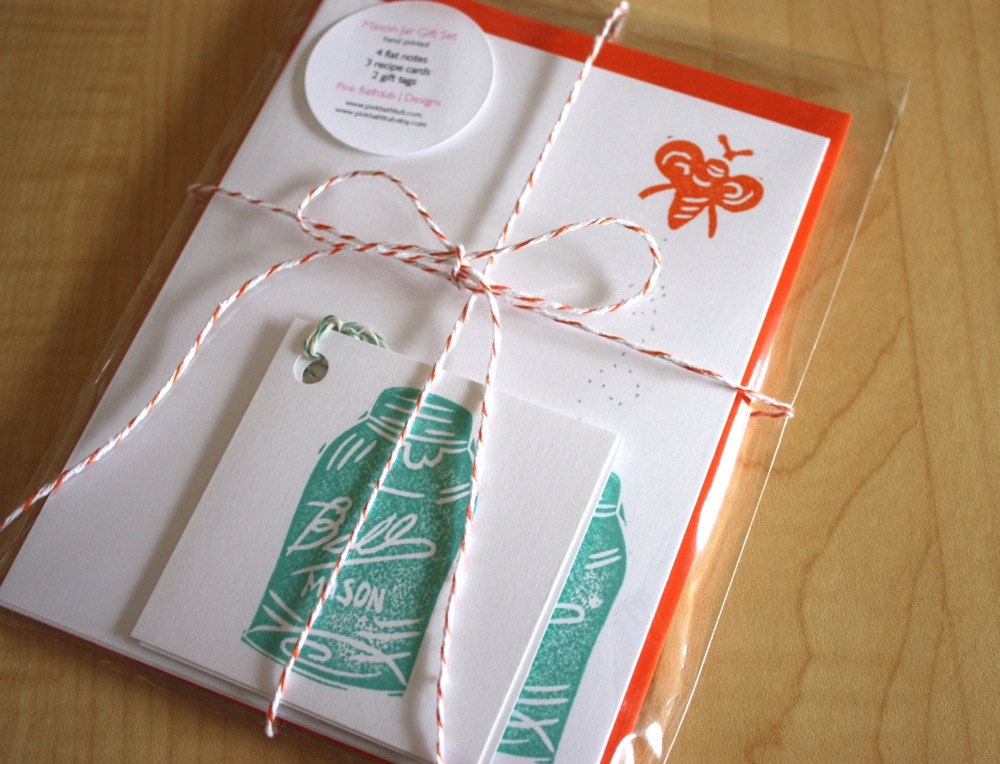 Mason Jar Gift Pack Handmade Stationery Recipe by pinkbathtub