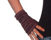 Maroon Striped Wrist Warmers