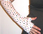 White Polkadot Arm Warmers