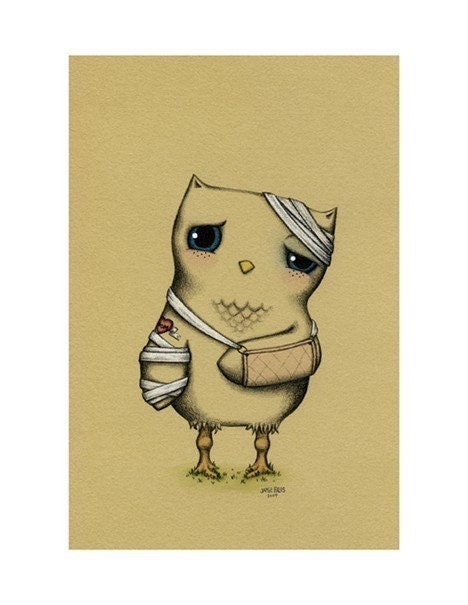 Injured Owl Print