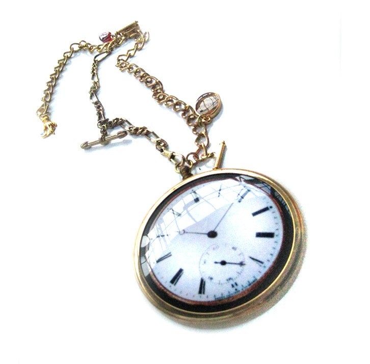 OOAK Tick Followed Tock and The Angel Gabriel Charm Necklace by Hoolala DeLuxe