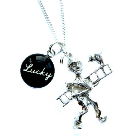 OOAK Mary Poppins Lucky Chimney Sweep Sterling Silver Charm Necklace from Hoolala