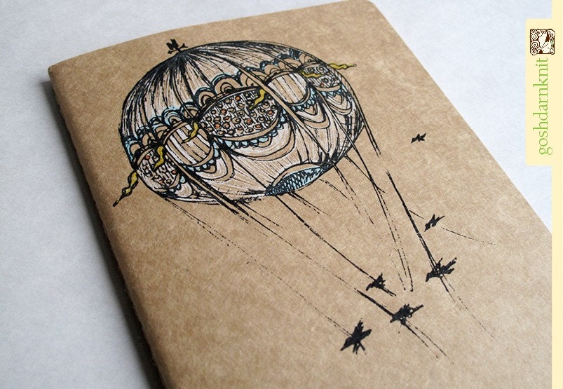 Bridges and Balloons Moleskine Cahier . Large Notebook . Plain
