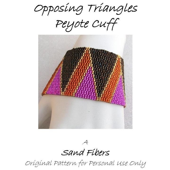 3 for 2 Program - Opposing Triangles Peyote Cuff  (in 3 widths) - For Personal Use Only PDF Pattern