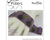 Peyote Pattern - Narrow Fall Ruffles Peyote Cuff / Bracelet  - A Sand Fibers For Personal/Commercial Use PDF Pattern